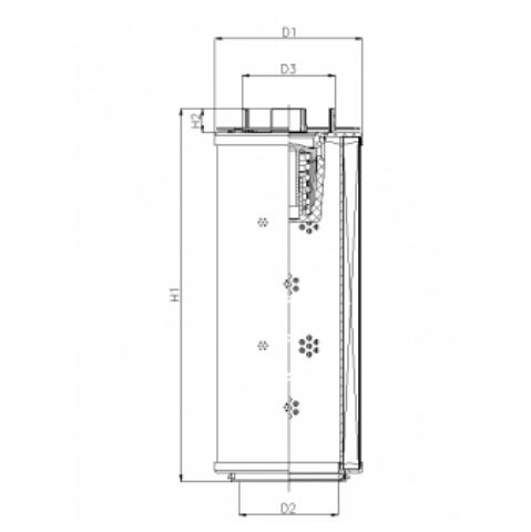 FILTREC Filterelement für SF-Filter HY13232 Zeichnung