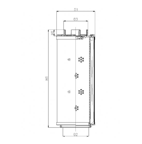 FILTREC Hydraulikfilterelement (Rücklauffilter) RHR2600G05B0/AB1 Zeichnung
