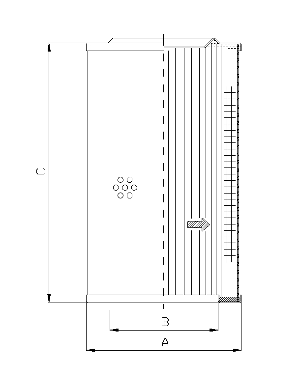 FILTREC Filterelement für SF-Filter HY11591 Zeichnung
