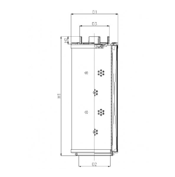 FILTREC Hydraulikfilterelement (Rücklauffilter) RHR2600G20B0/AB1 Zeichnung