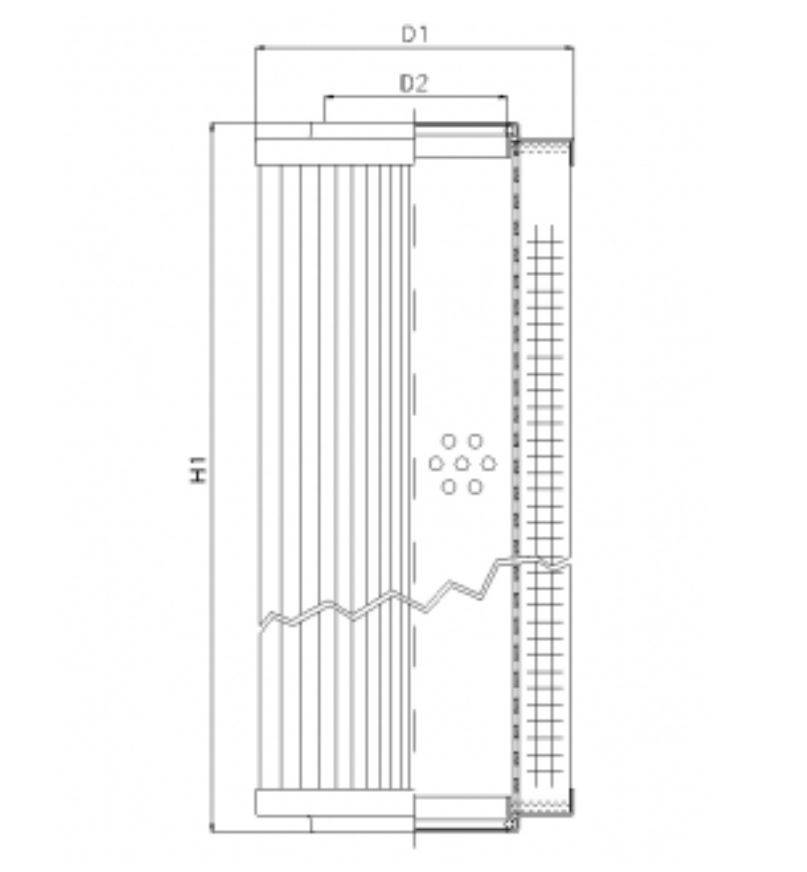 FILTREC Filterelement für SF-Filter HY11696 Zeichnung