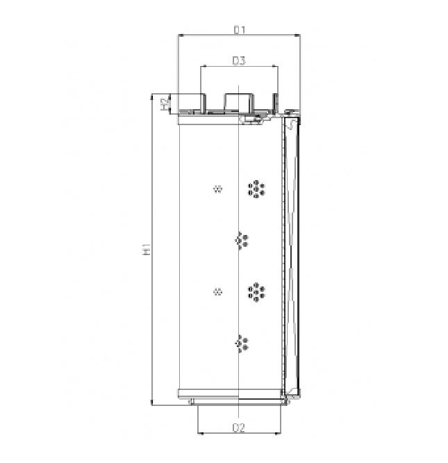 FILTREC Hydraulikfilterelement (Rücklauffilter) RHR60G20B3/AB1 Zeichnung
