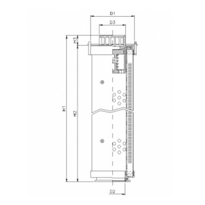 FILTREC Hydraulikfilterelement (Rücklauffilter) RHR240G20B3/AB1 Zeichnung