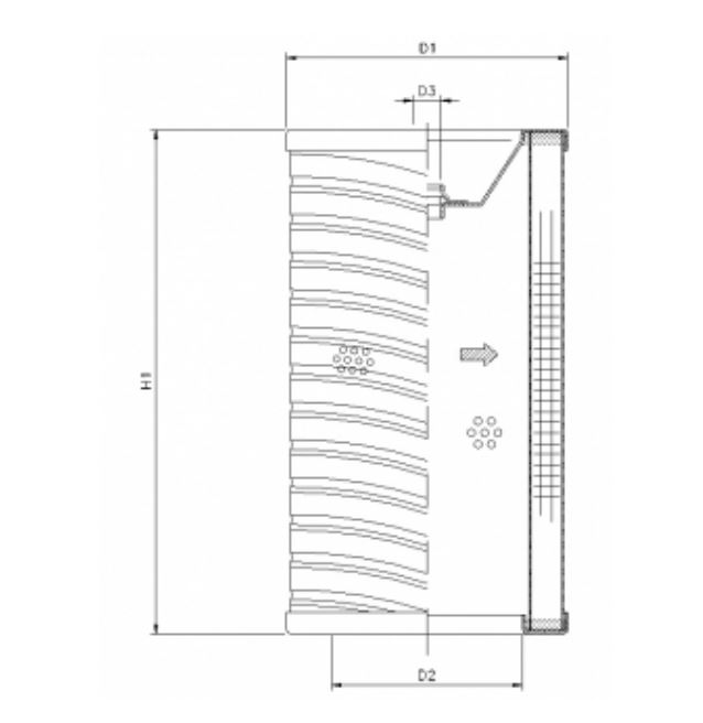 FILTREC Filterelement für SF-Filter HY23063 Zeichnung
