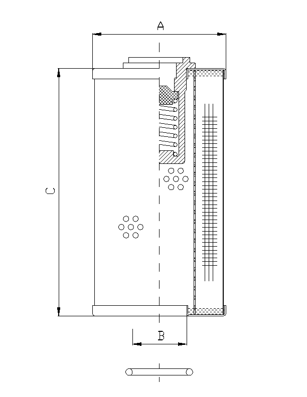 FILTREC Hydraulikfilterelement WG257 Zeichnung
