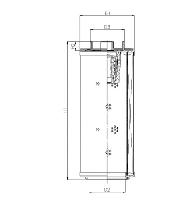 FILTREC Filterelement für SF-Filter HY13267 Zeichnung