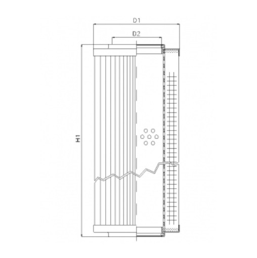 FILTREC Hydraulikfilterelement (Rücklauffilter) RVR12000E05B Zeichnung