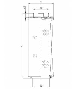 FILTREC Hydraulikfilterelement (Rücklauffilter) RHR1300M05B0/AB1 Zeichnung