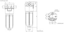FILTREC Leitungsfilter (Druckfilter) F100XD040G10ABB40WE05 Zeichnung