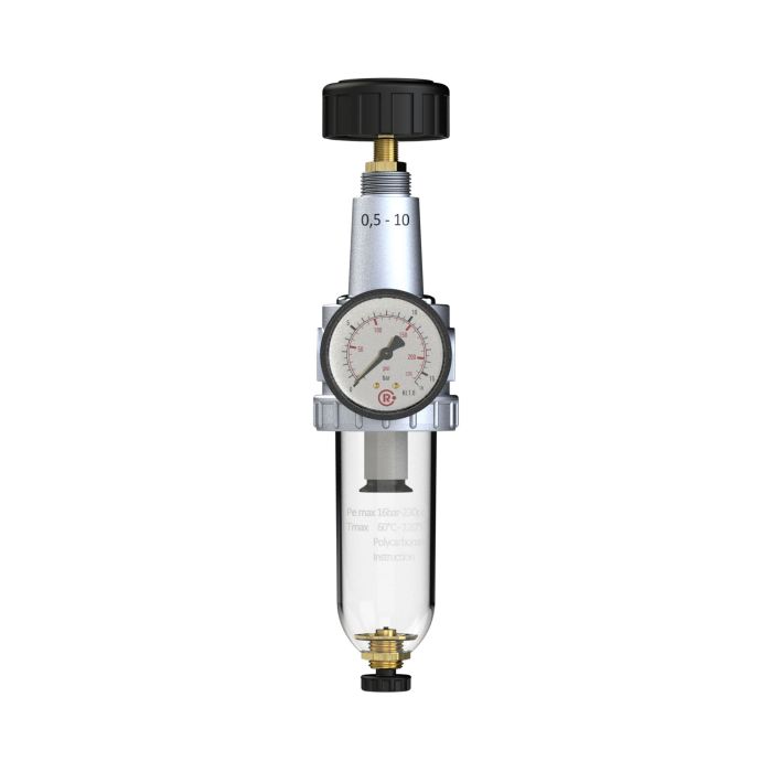 RIEGLER Filterregler »Standard«, mit Polycarbonatbehälter, BG 2, G 3/8, front