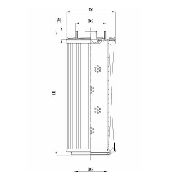 FILTREC Hydraulikfilterelement (Rücklauffilter) RHR1300GW03B0/AB1 Zeichnung