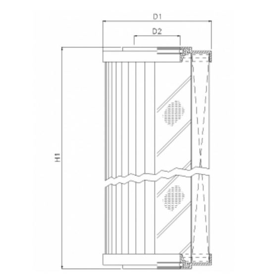 FILTREC Hydraulikfilterelement (Rücklauffilter) R241G25V Zeichnung