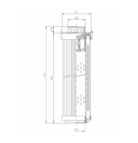 FILTREC Hydraulikfilterelement (Rücklauffilter) RHR240S50B3/AB1 Zeichnung