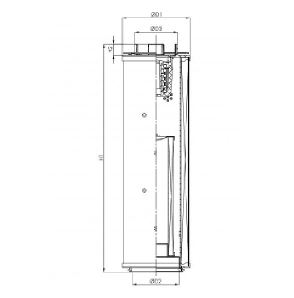 FILTREC Hydraulikfilterelement (Rücklauffilter) RHR1300G10B4/005 Zeichnung
