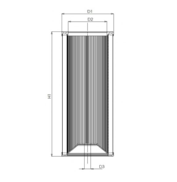 FILTREC Filterelement für SF-Filter HY24102 Zeichnung