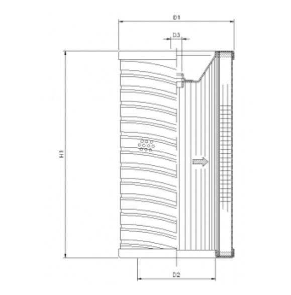 FILTREC Filterelement für Rücklauffilter R712T100 Zeichnung