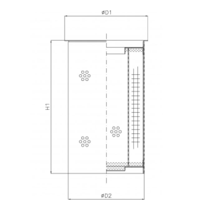 FILTREC Filterelement für SF-Filter HY18763 Zeichnung