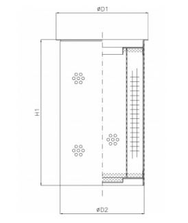 FILTREC Hydraulikfilterelement (Rücklauffilter) R104G10C Zeichnung