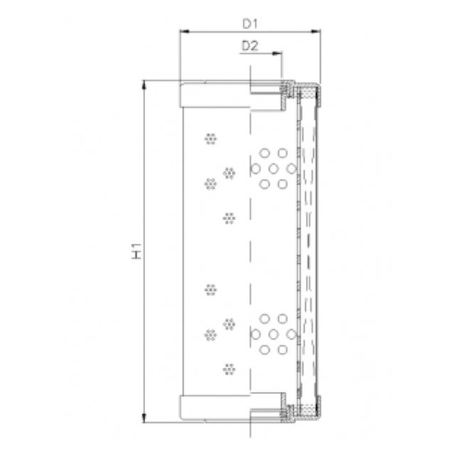 FILTREC Hydraulikfilterelement (Rücklauffilter) RHK120M10B Zeichnung