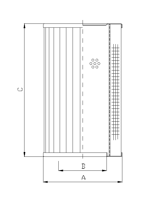 FILTREC Filterelement für Rücklauffilter RLR120E20B/5 Zeichnung