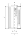 FILTREC Filterelement für Rücklauffilter RLR210E10B/1 Zeichnung
