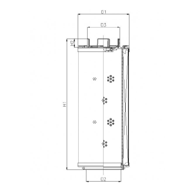 FILTREC Filterelement für Rücklauffilter RHR150G10B3/AB1 Zeichnung