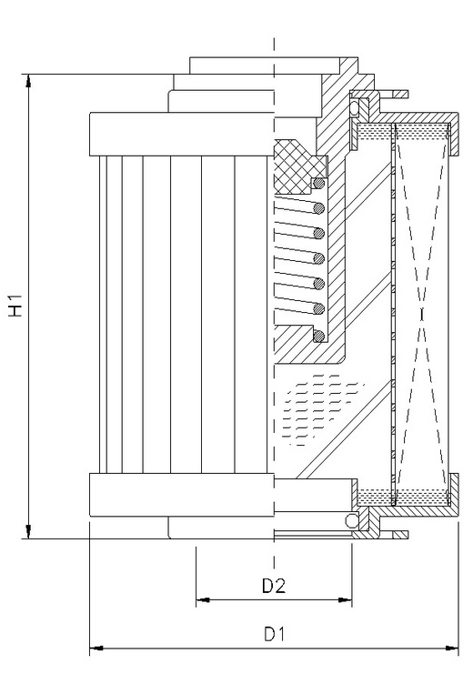 FILTREC Hydraulikfilterelement (Rücklauffilter) R131C25B Zeichnung