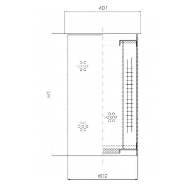 FILTREC Hydraulikfilterelement (Rücklauffilter) R102G25C Zeichnung