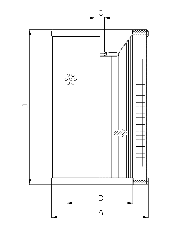 FILTREC Filterelement für Rücklauffilter R720G06 Zeichnung