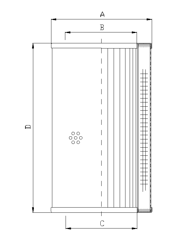 FILTREC Filterelement für SF-Filter HY18020 Zeichnung
