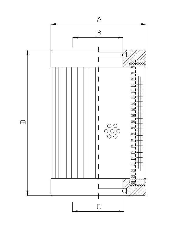 FILTREC Filterelement für Druckfilter D660G25B Zeichnung