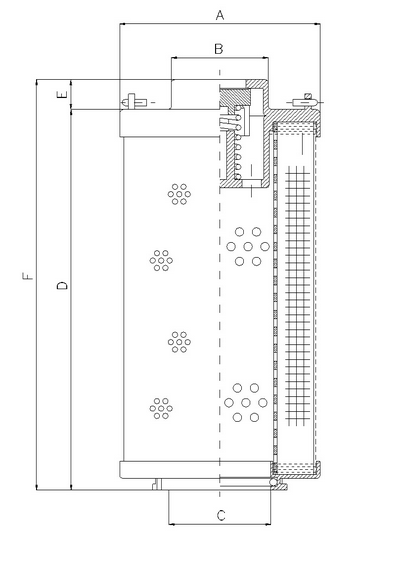 FILTREC Hydraulikfilterelement (Rücklauffilter) RHR330G10V6/AB1 Zeichnung