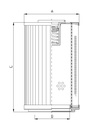 FILTREC Filterelement für Rücklauffilter RLR631B130B Zeichnung
