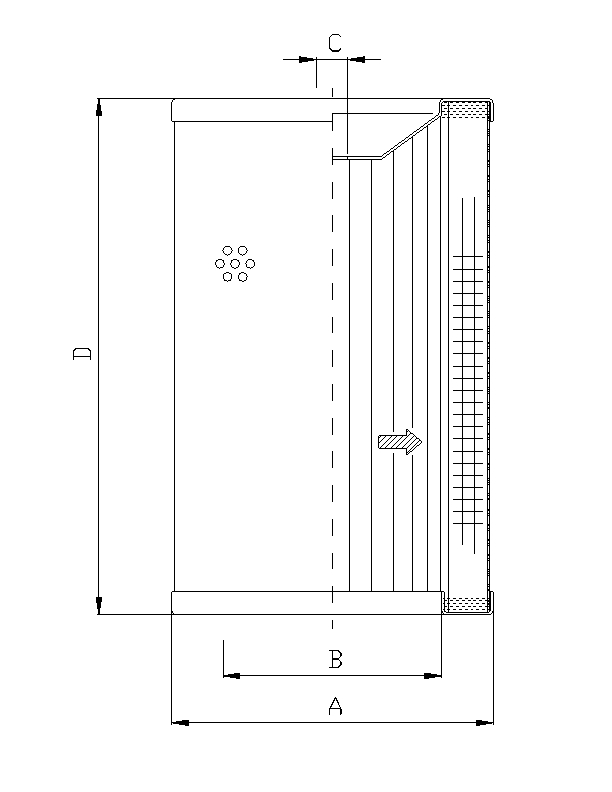 FILTREC Hydraulikfilterelement (Rücklauffilter) WG437 Zeichnung