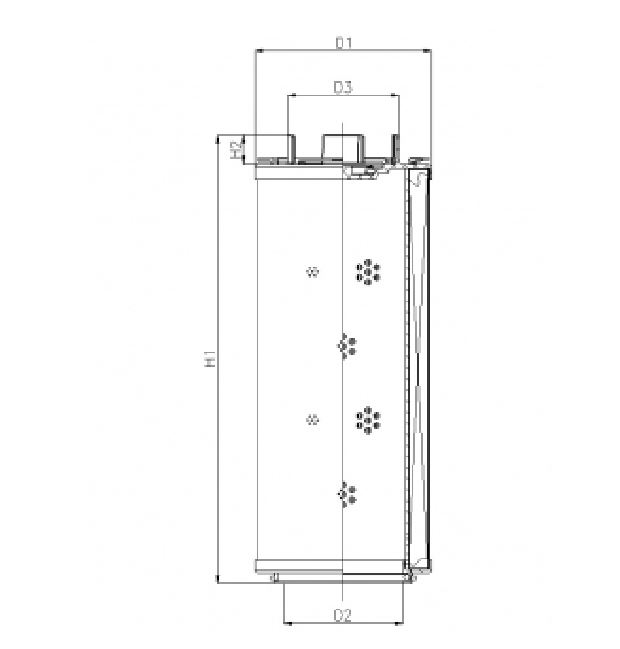 FILTREC Filterelement für Rücklauffilter RHR110G10V3/AB1 Zeichnung