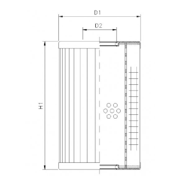 FILTREC Hydraulikfilterelement (Rücklauffilter) XR630GW03B0 Zeichnung