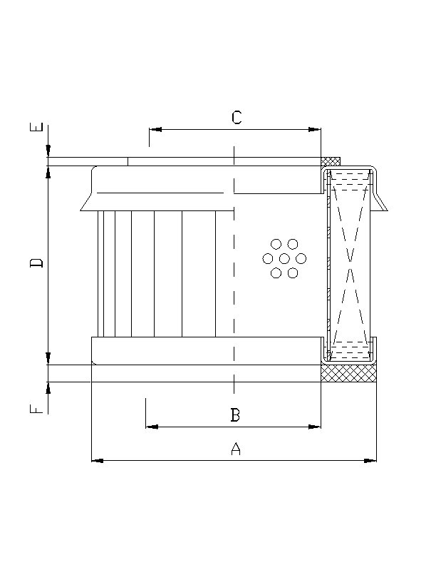 FILTREC Luftfilterelement WG403 Zeichnung