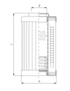 FILTREC Hydraulikfilterelement (Rücklauffilter) R610T40 Zeichnung