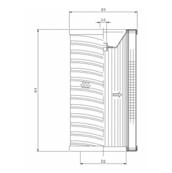 FILTREC Filterelement für SF-Filter HY2848 Zeichnung