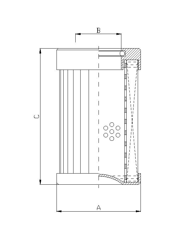 FILTREC Filterelement für SF-Filter HY14381 Zeichnung
