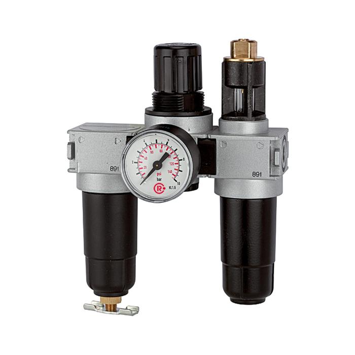 RIEGLER Service unit 3-part »multifix-mini«, Metal container, G 1/8