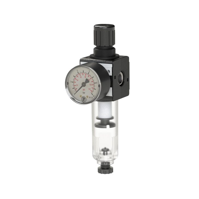 RIEGLER Filterregler »multifix«, PC-Behälter, BG 3, G 1/2, 0,1-3 bar, HA