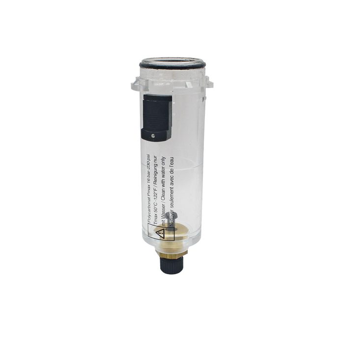 RIEGLER Polycarbonate container with manual bleeder valve