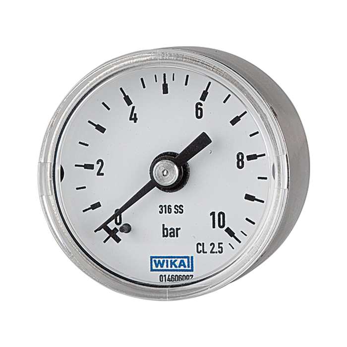RIEGLER Manometer Ø 40 mm, G 1/8 rückseitig, Messber. 0 - 2,5 bar, V4A