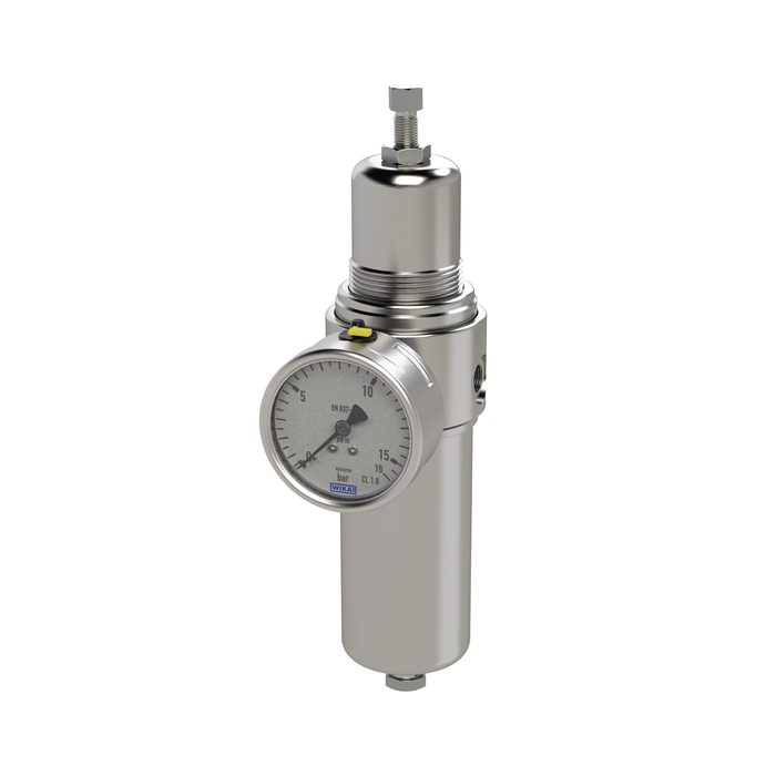 RIEGLER Edelstahl-Filterregler 1.4404, rücksteuerbar, G 1/4, 1,0 - 15 bar