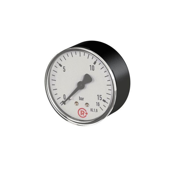 RIEGLER Standard pressure gauge, rear centric, G 1/4, 0 - 4 bar, Ø 63