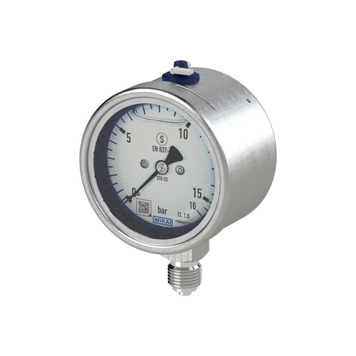 RIEGLER Glycerine pressure gauge, CrNi steel, G 1/4, 0 - 60 bar, Ø 63