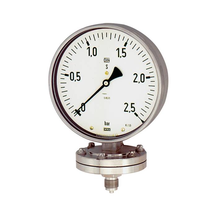 RIEGLER Plattenfedermano, Chemie, G 1/2 radial unten, 0 - 10,0 bar, Ø 100