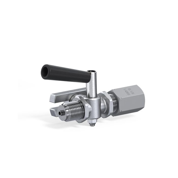 RIEGLER Block valve pressure gauge, taps - tension sleeve, G 1/2