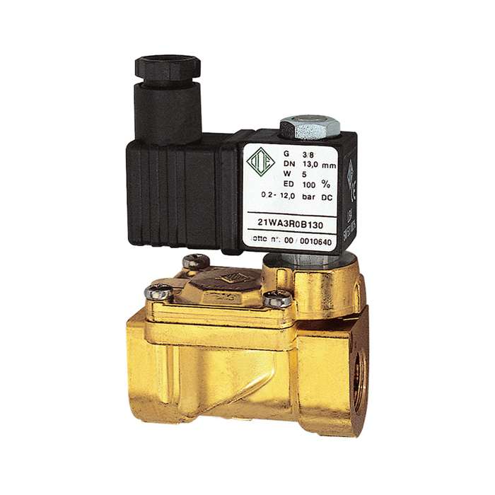 RIEGLER 2/2-solenoid valve,NC,pilot operat., 24V DC,5W,NBR,G1/2,0.2-16bar